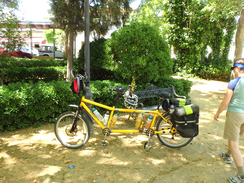 We arrived at a city park and ate our just purchased lunch.